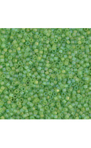 Miyuki delica beads 15/0 - Matted transparent green apple ab DBS-1281